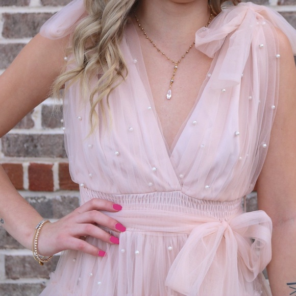 Boutique - Layered Tulle Mini Dress Color Blush Sz Large - NWT‎ - Picture 3 of 10
